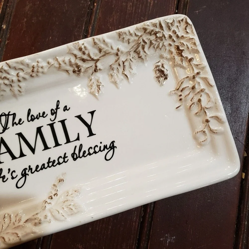 Vtg Cracker Barrel Susan Winget Stoneware‎ Plate - Love of a Family / Blessing -
